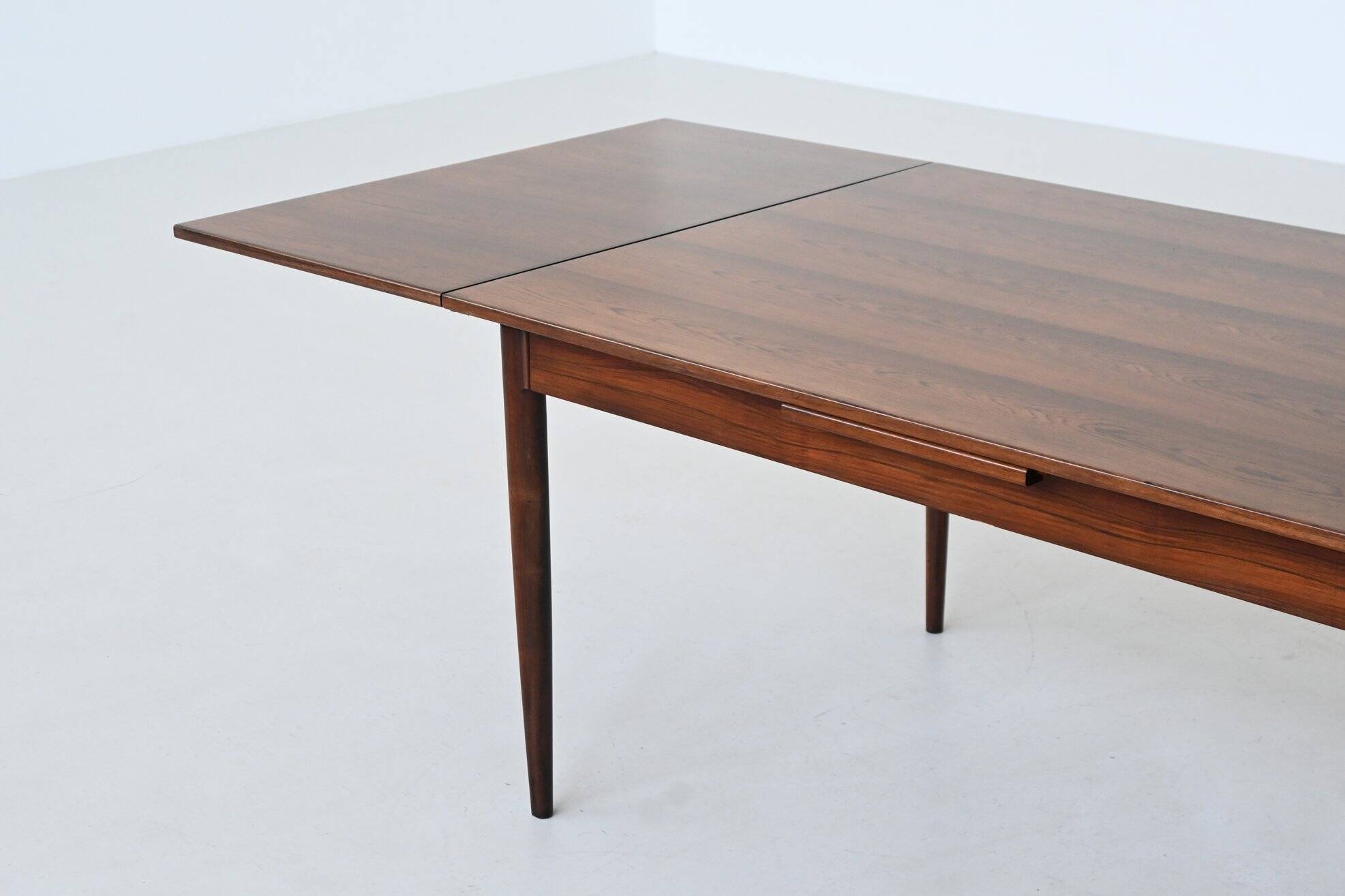 Niels Otto Moller large extendable dining table in rosewood Denmark 1960