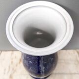 Blue and White Lacquered Ceramic Vase by Laveno Chinoiserie Style, Italy