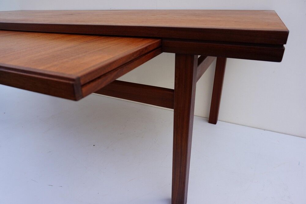 Table basse extensible teck rétro années 1960