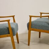 Pair of vintage armchairs in beech year 60