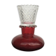 Vase collerette en cristal rouge au col translucide