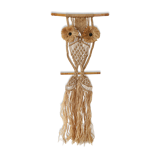 Owl wall weaving in macramé