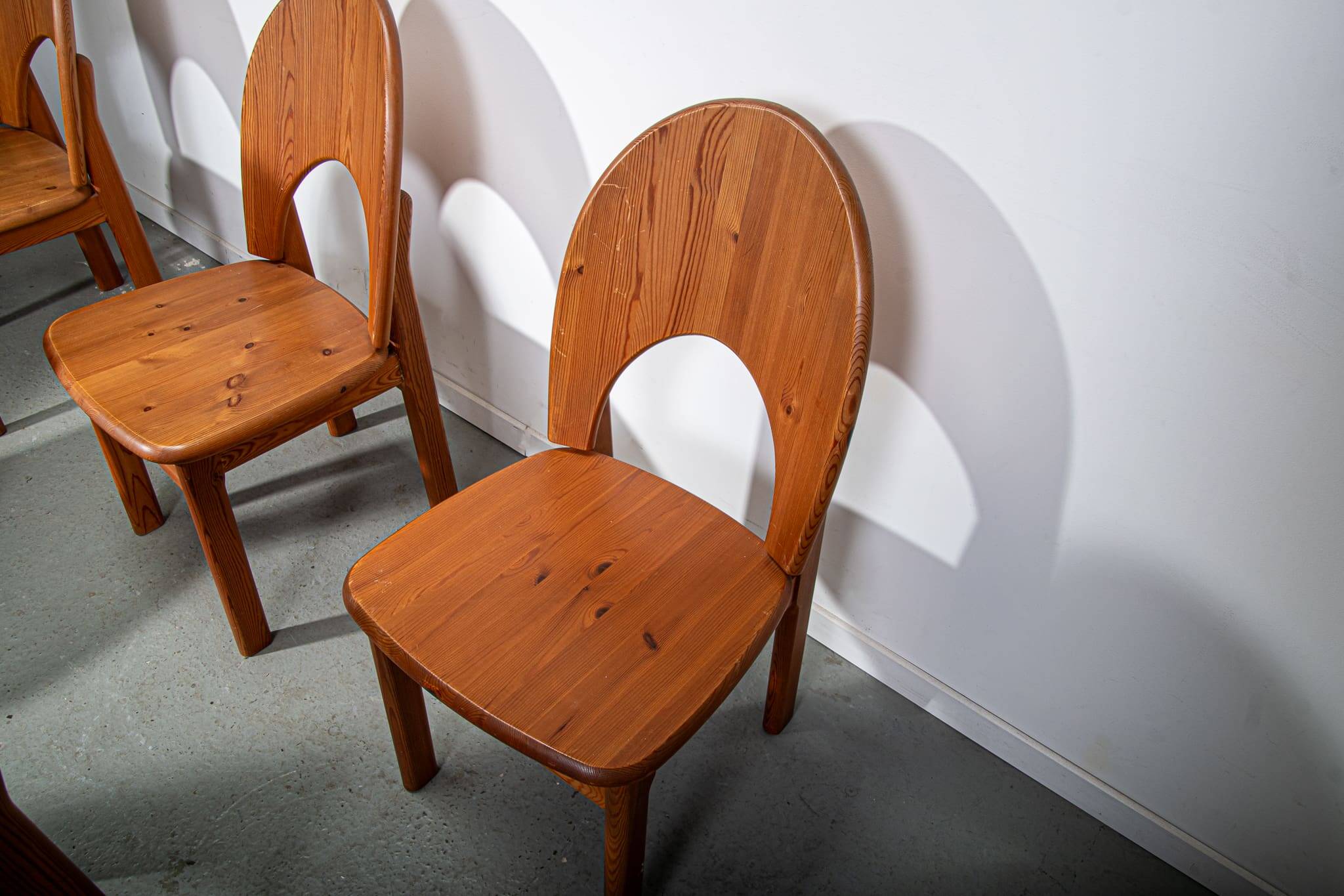 Ensemble de 6 chaises de salle à manger en pin par Ranier Daumiller