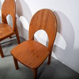 Ensemble de 6 chaises de salle à manger en pin par Ranier Daumiller