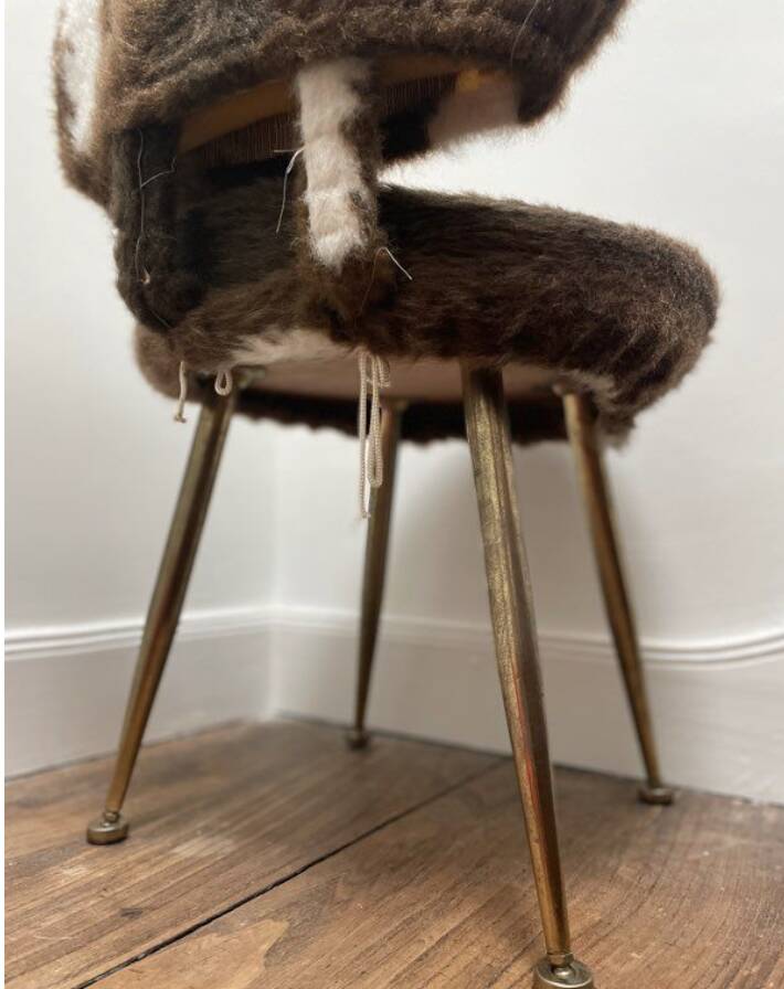 Chaise moumoute vintage