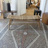 Rattan teak bench