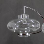 Lustre italien en verre et chrome des années 1970
