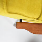 Original vintage armchair "FOX", designer Henry Lis, 1970s, fully restored, yellow
