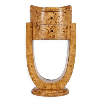 Art Deco storage furniture in burl wood veneer, 1970.