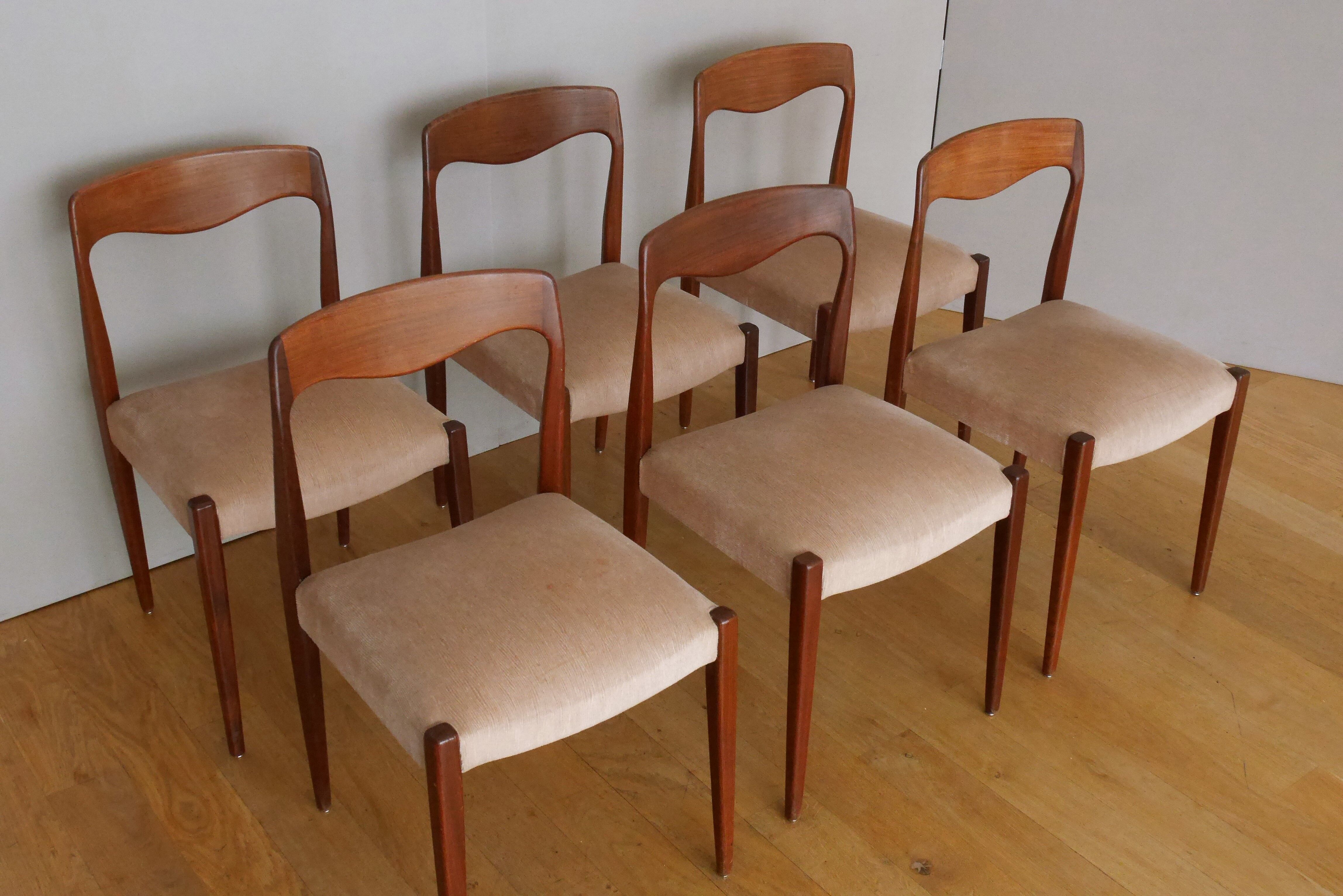 6 candinave teak chairs from the 60s