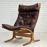 1970’s, Norwegian design, "Siesta" lounge chair by Ingmar Relling, leather, bentwood.