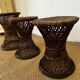 Tabourets "tam tam" en rotin/ osier