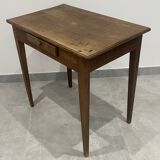 Side table in natural wood, spindle legs