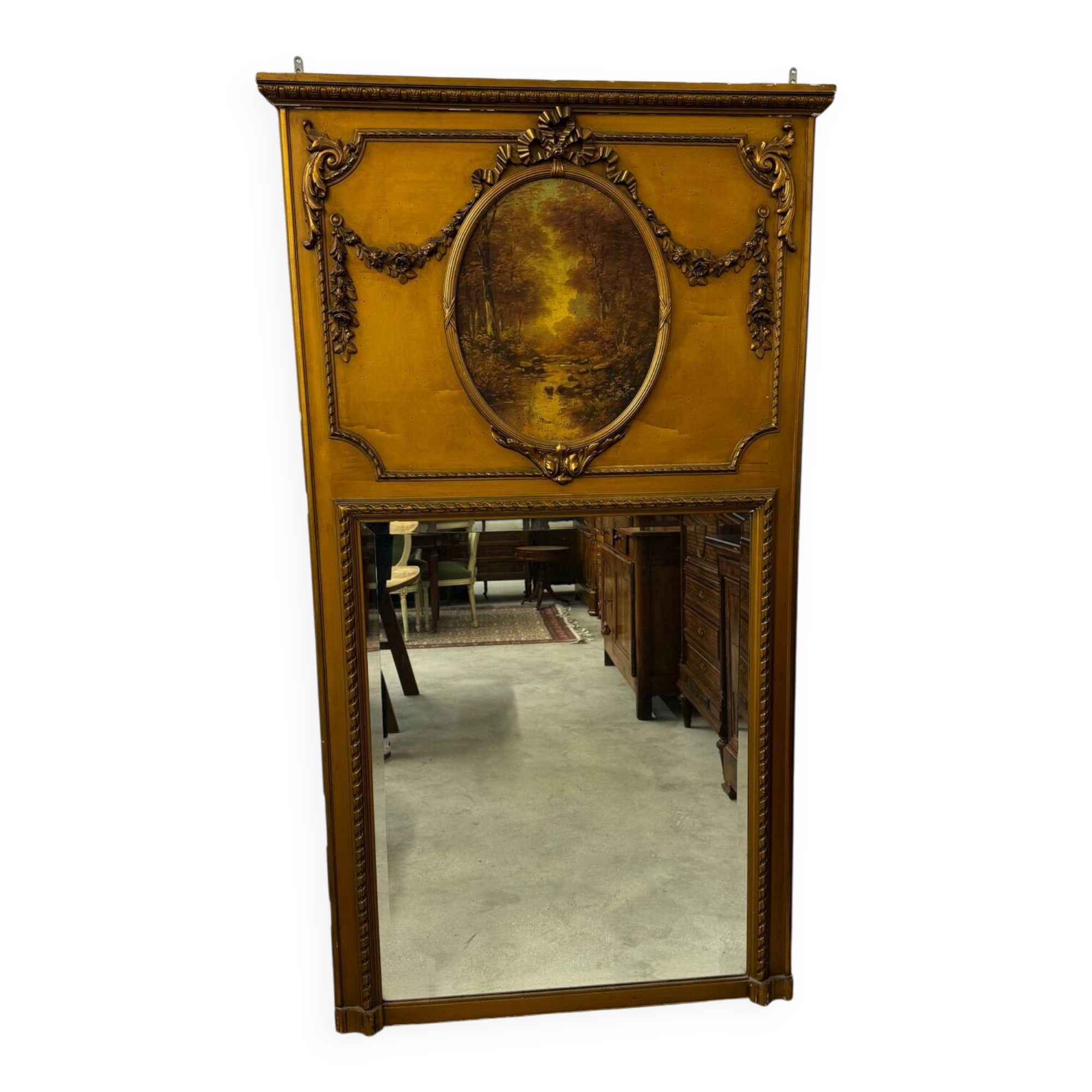Louis XVI style trumeau mirror