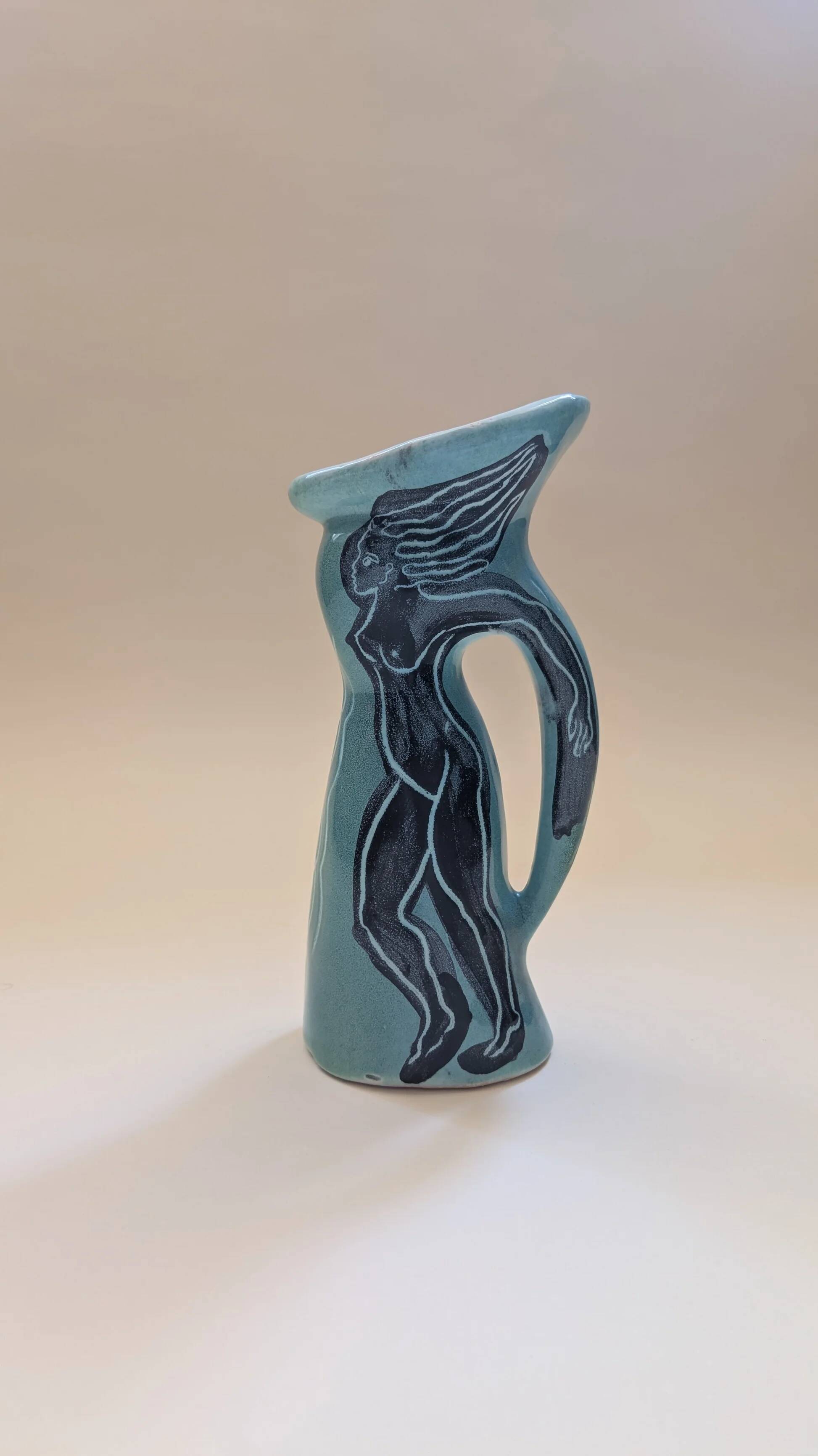 Ceramic pitcher by Jacques Sagan in Vallauris