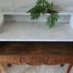 Louis XV-style toilet table in walnut and marble