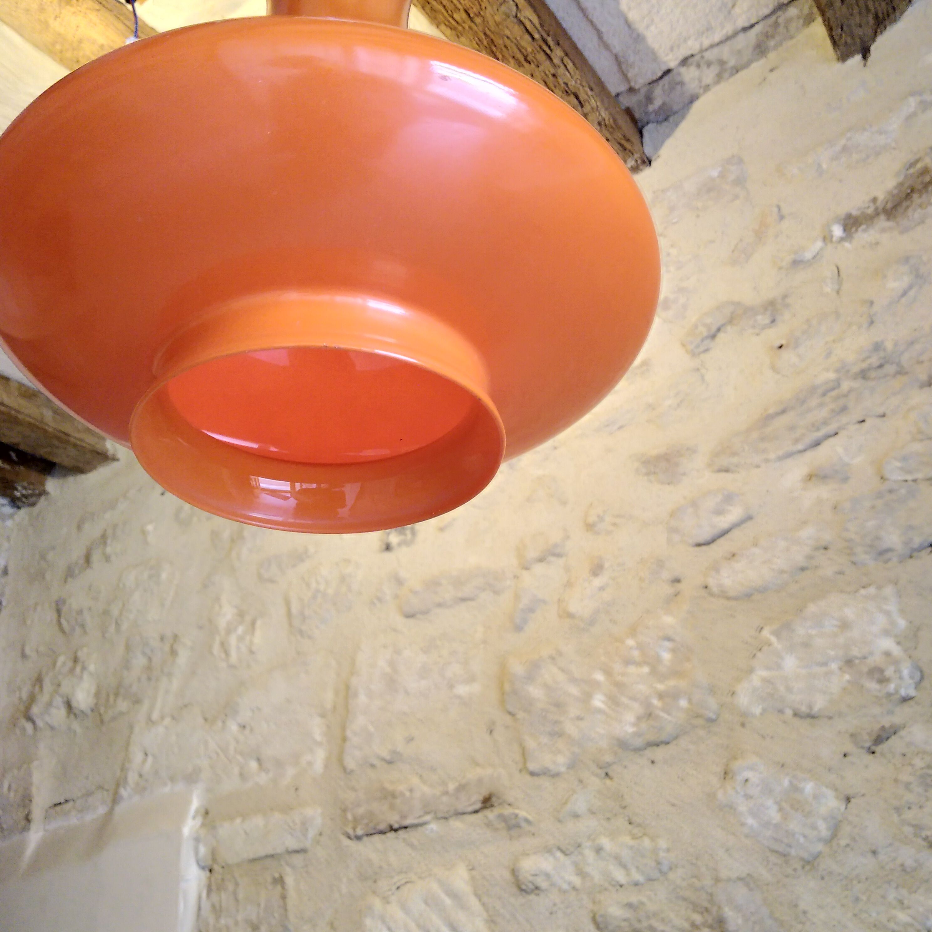 Orange opaline chandelier 1970