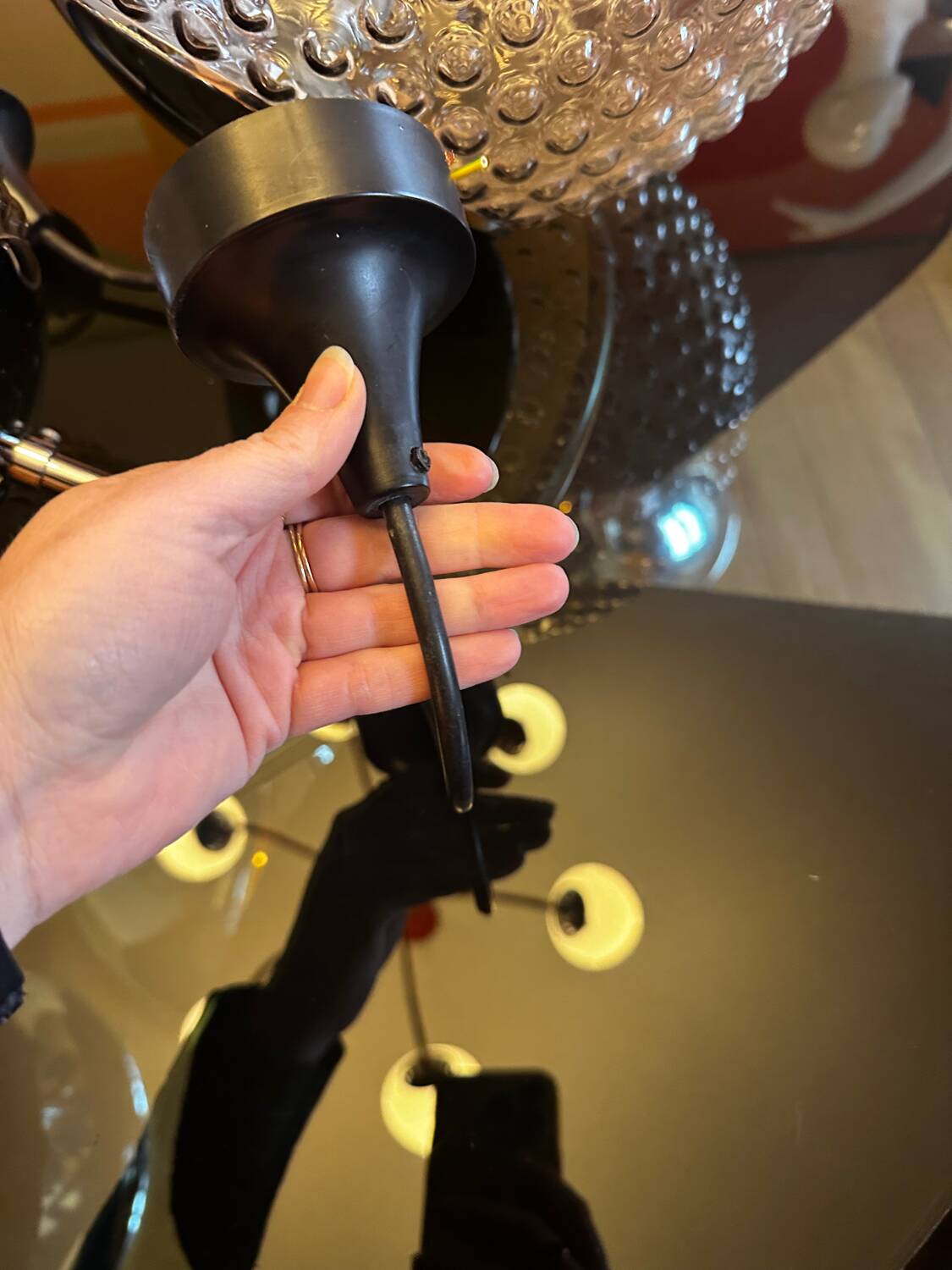 Pair of vintage chandeliers Design Motoko Ishi Rolf Kruger