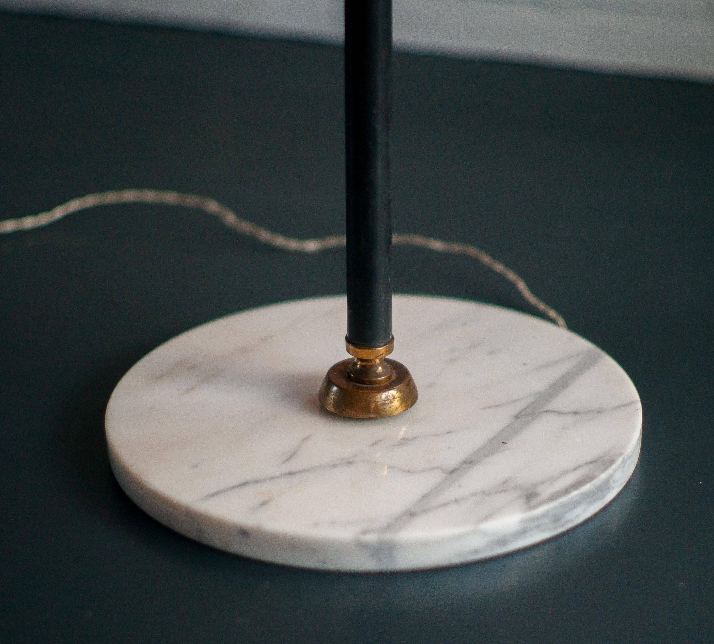 Arredoluce floor lamp in polished brass and Carrara marble, 1960s