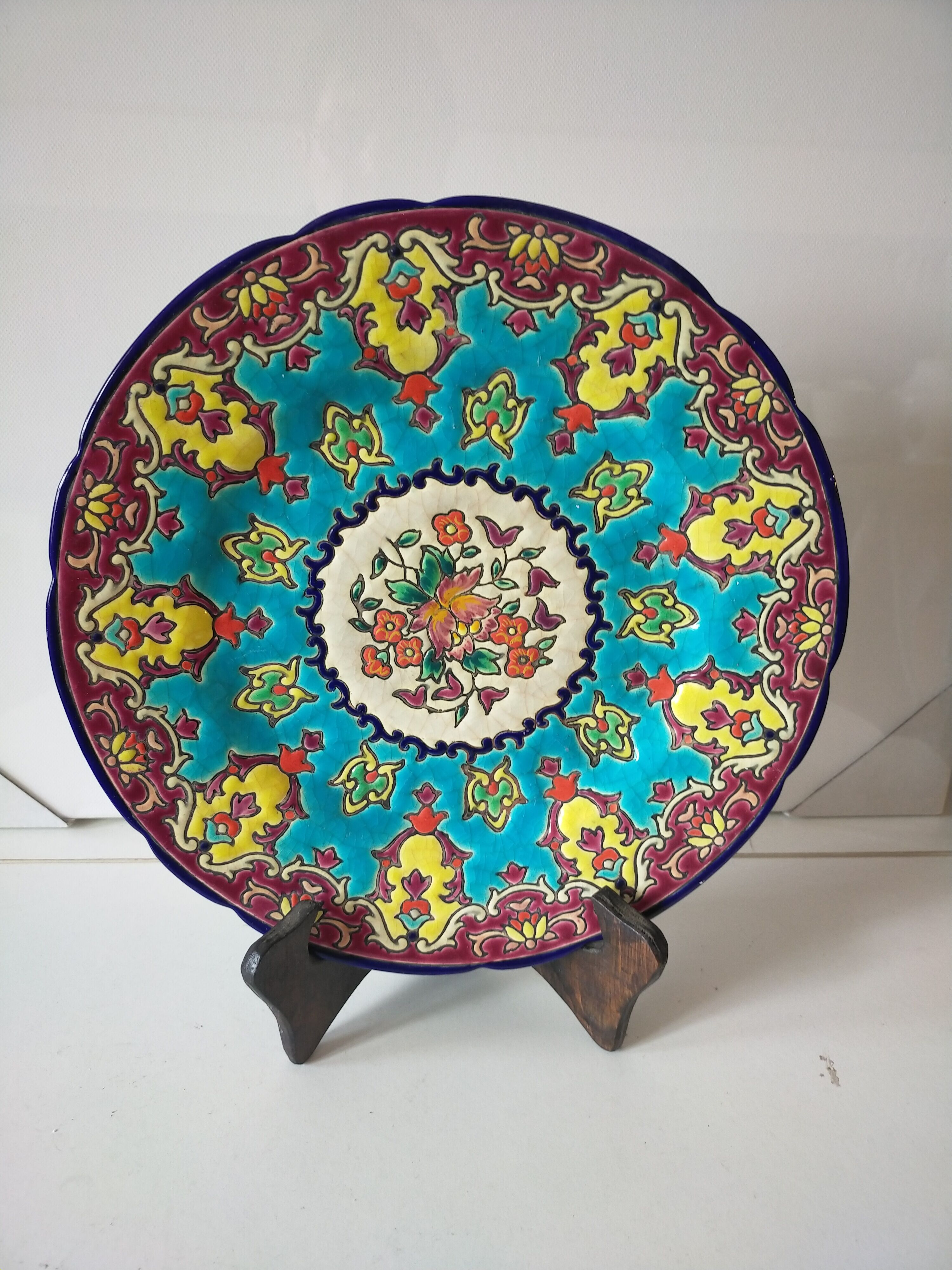 Decorative enamel plate Longwy