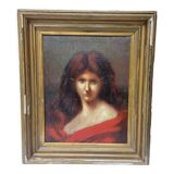 Oil painting portrait of a gypsy woman