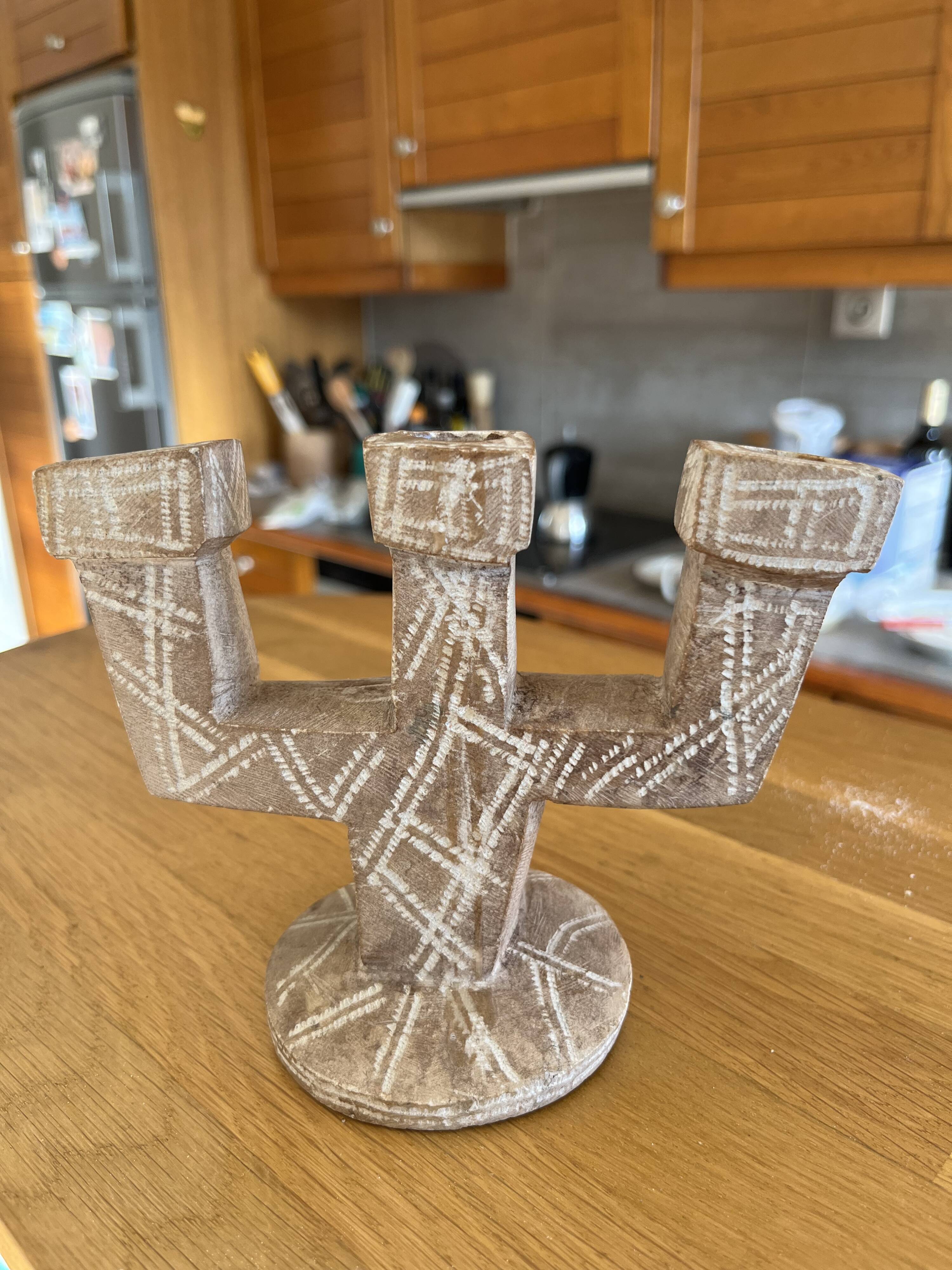 Brutalist stone candle holder