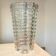 Art Deco geometric pattern molded glass vase from the 1940s