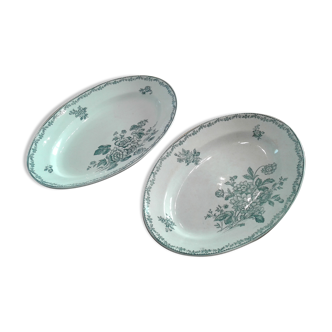 2 large oval dishes