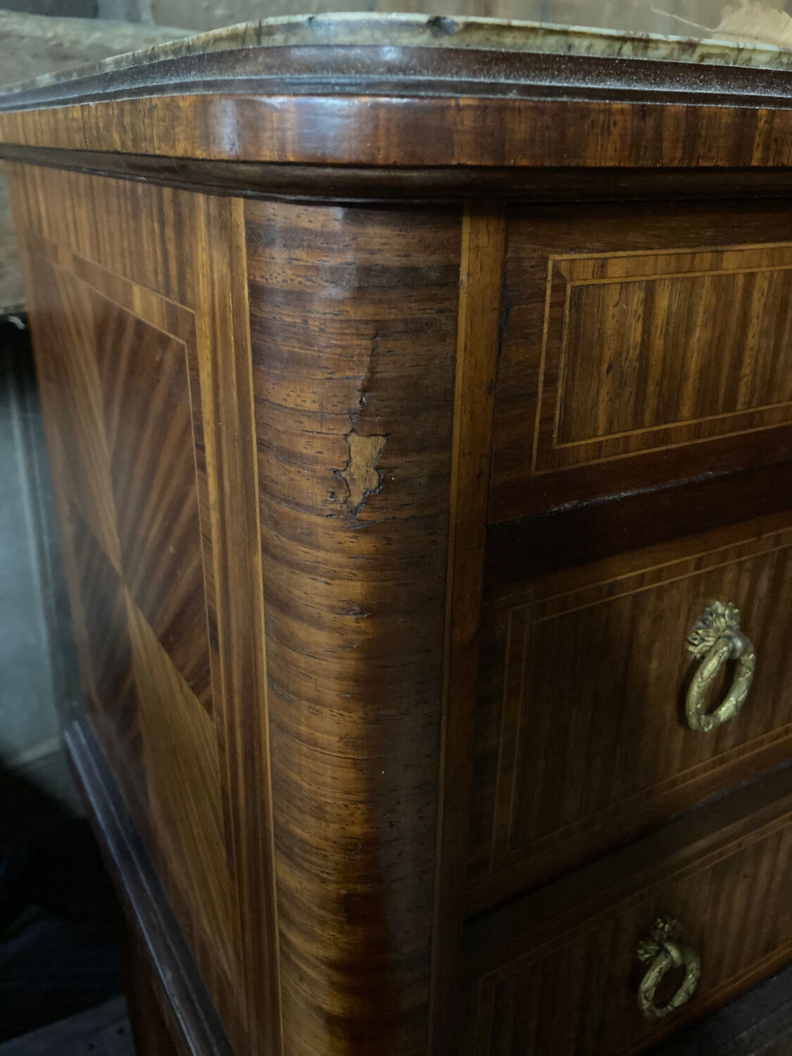 Bedside table Louis XVI marquetry