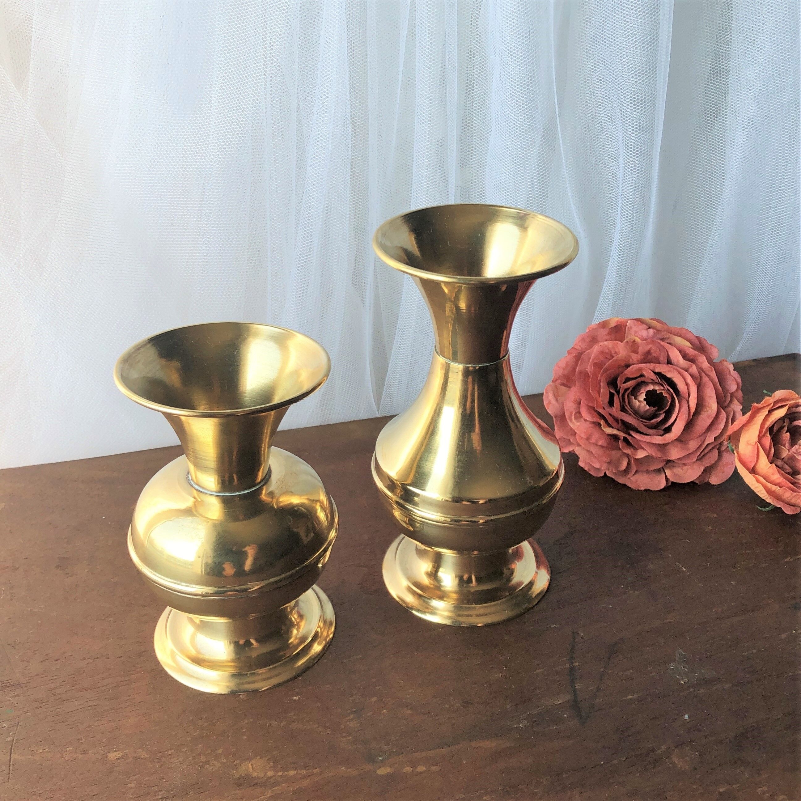 Gilded brass soliflore vase