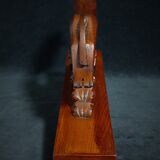 Pair of art deco wooden bookends with greyhounds