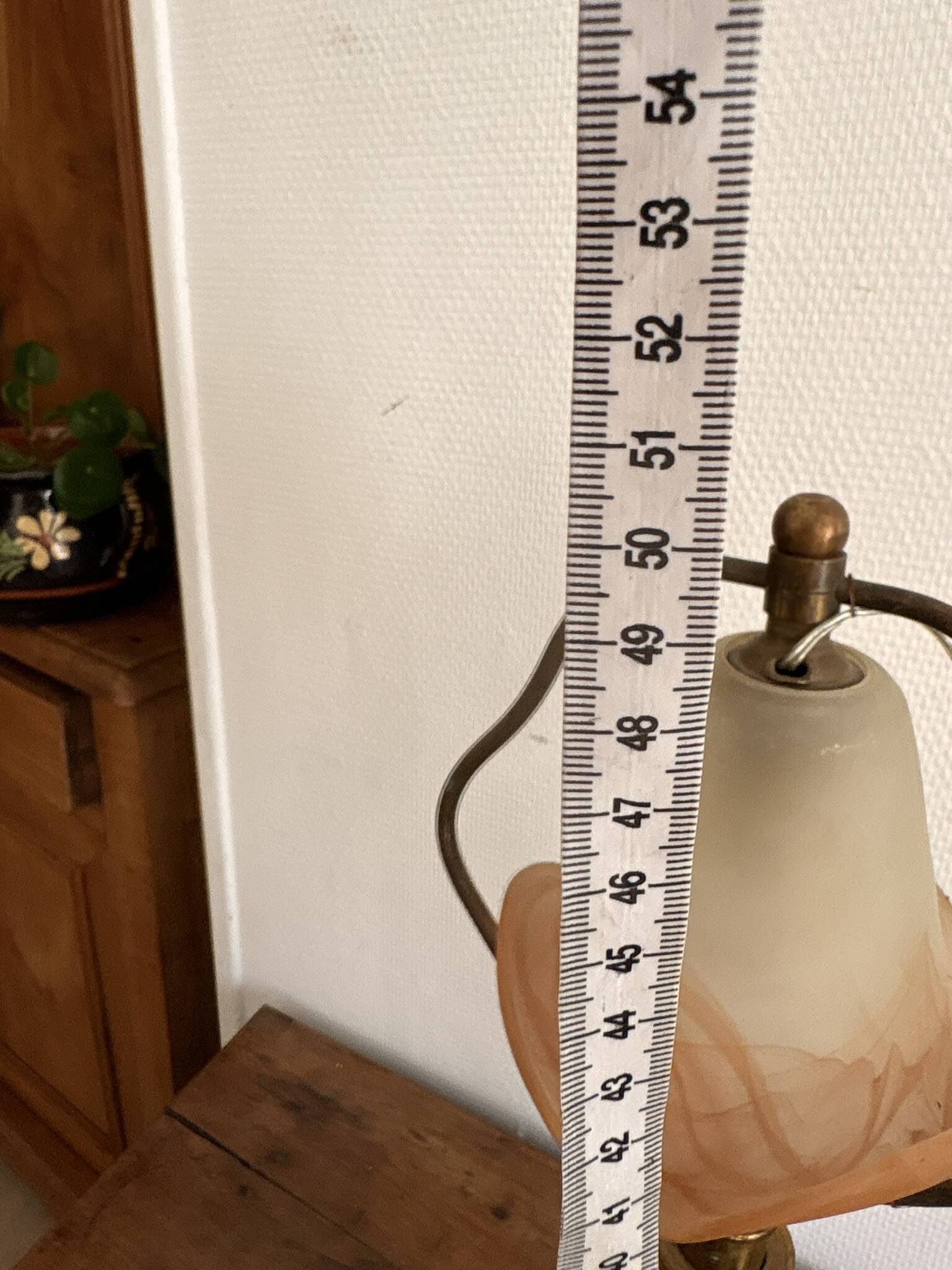 Art Nouveau Table Lamp Brass Gilded Marbled Glass Tulip Nancy School