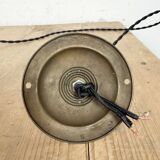 Small Industrial Black Enamel Ceiling Lamp, 1950s