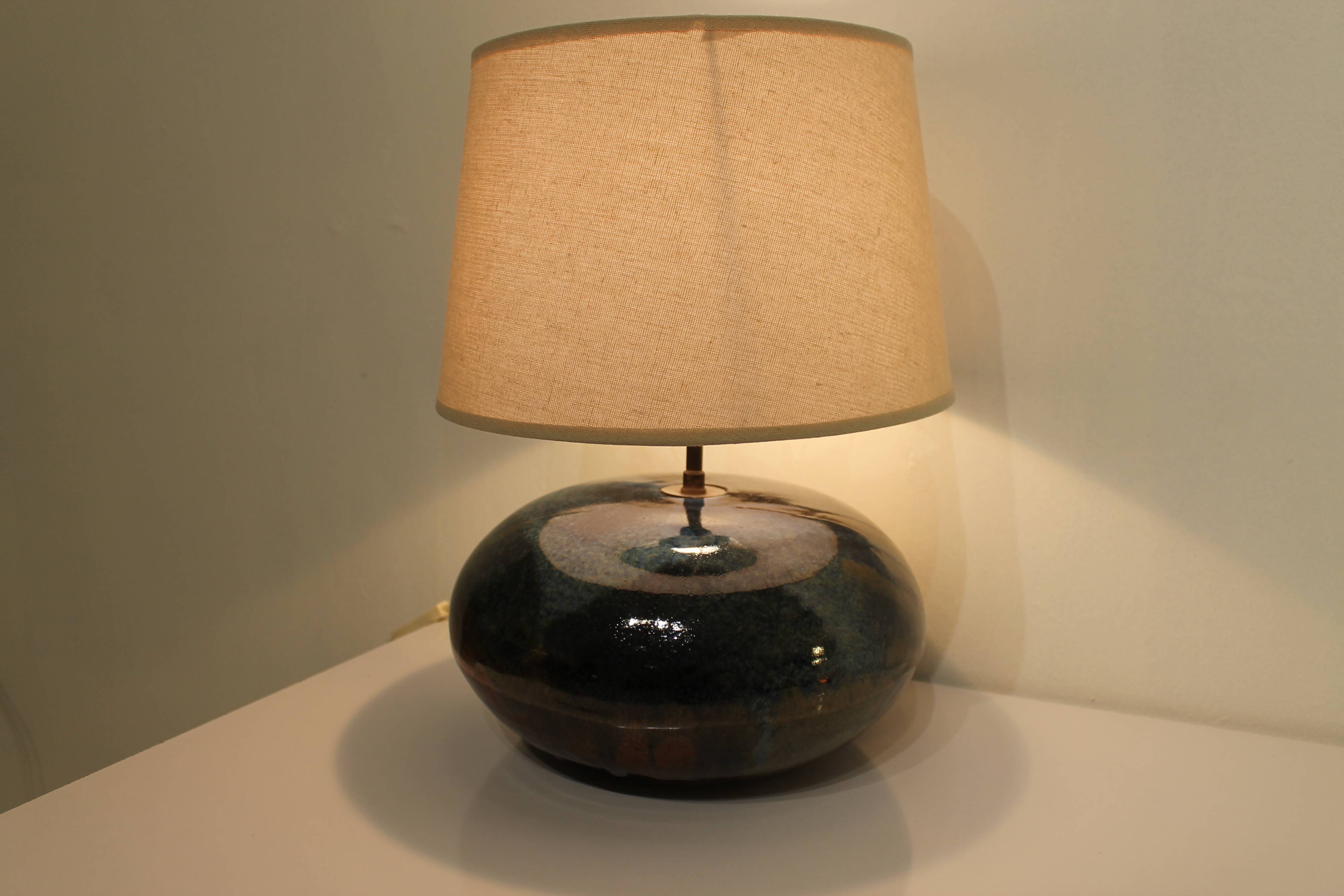 Vintage glazed ceramic lamp