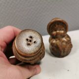 Salt and pepper shaker set in ceramic from Danish Løvemose 1970s.