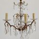 Small chandelier cage with pendants and brass frame louis XV style