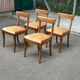 4 chaises de salle à manger en velours et bois massif, époque XIXème
