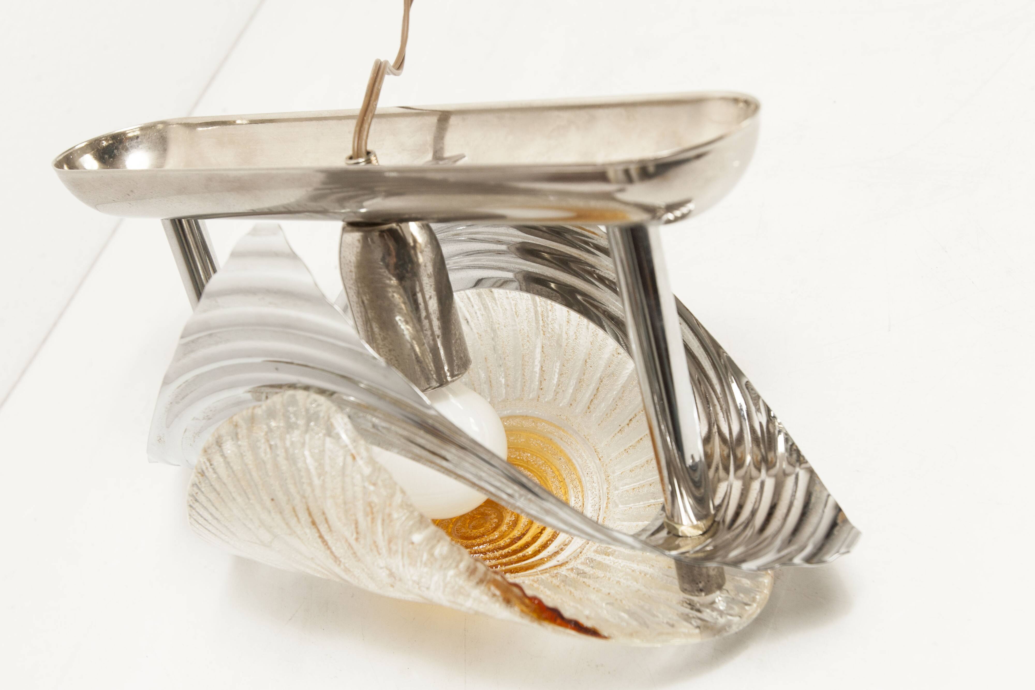 Rare Murano chrome sheet wall light 1960