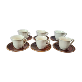 Set of 6 vintage cups and saucers – Saint-Amand & Sarguemines