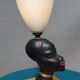 Ceramic lamp bust african woman vintage 1950