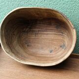 Free-form salad bowl in olive wood