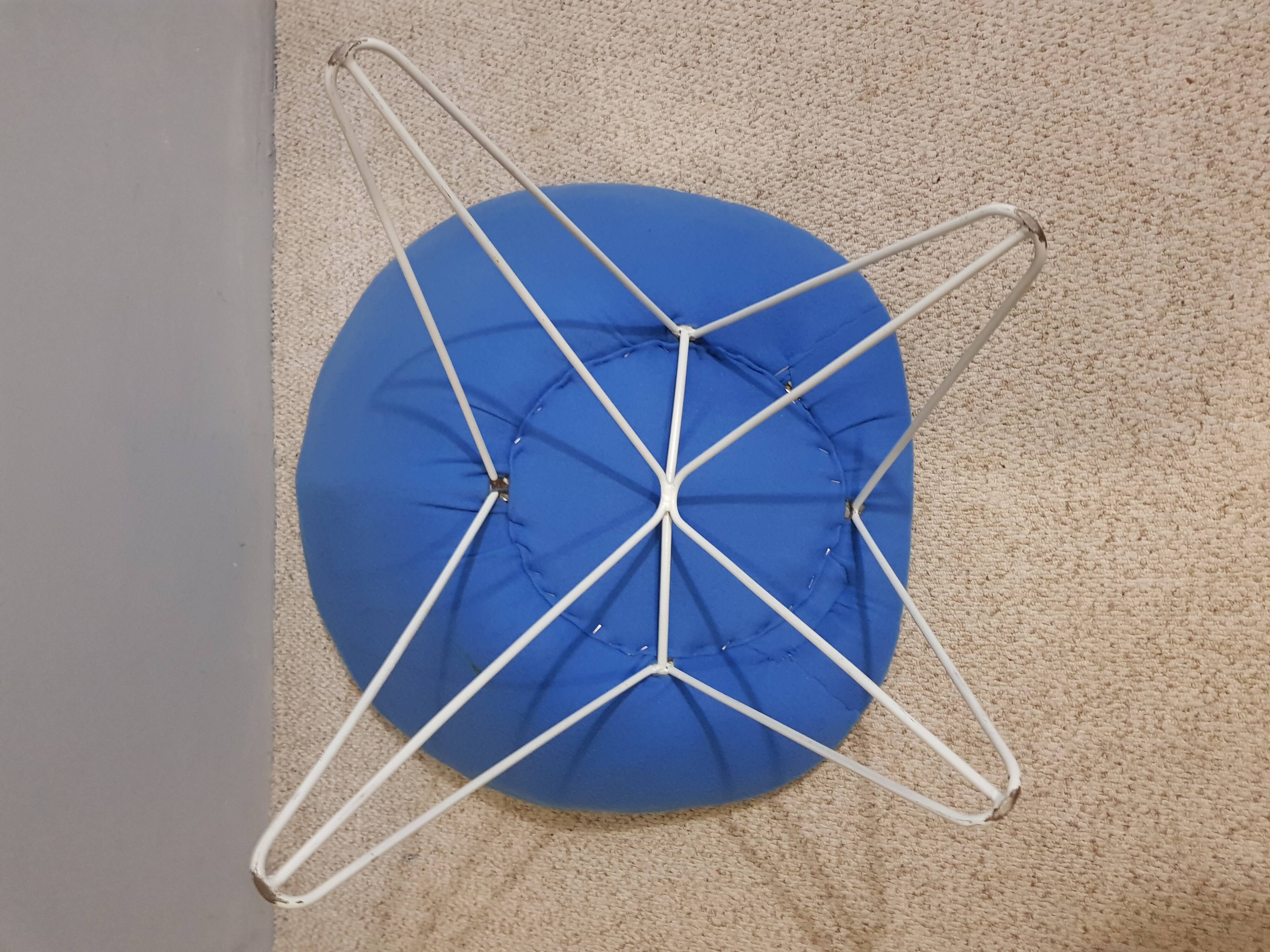 Pair of Italian blue low chairs 1950