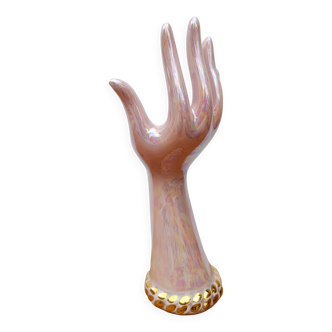 Vintage hand, single flower vase, jewelry holder