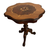 Old small marquetry pedestal table