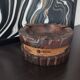 Cendrier rustique ancien en bois sculpté