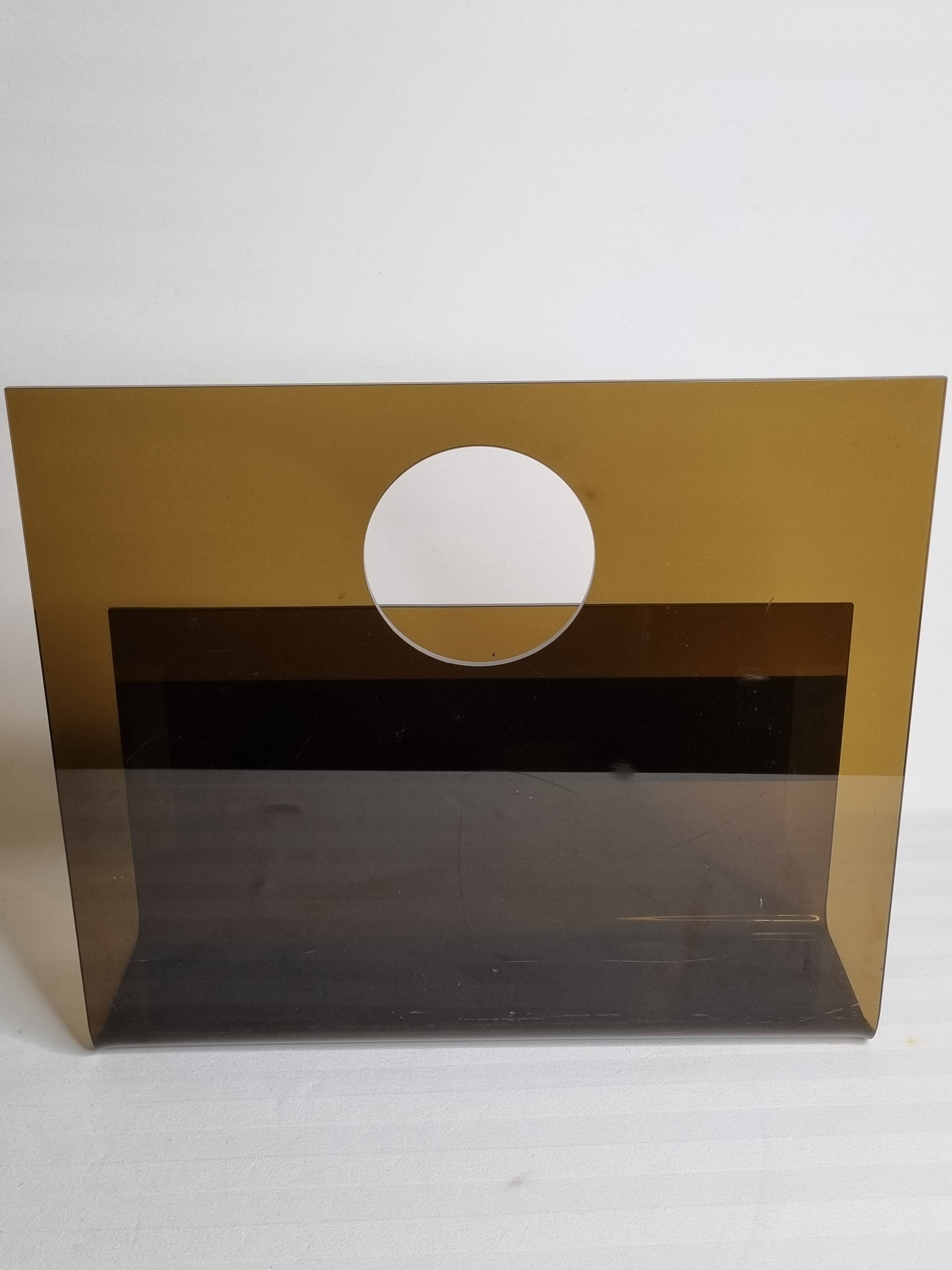 Vintage smoked plexiglass magazine holder 70s