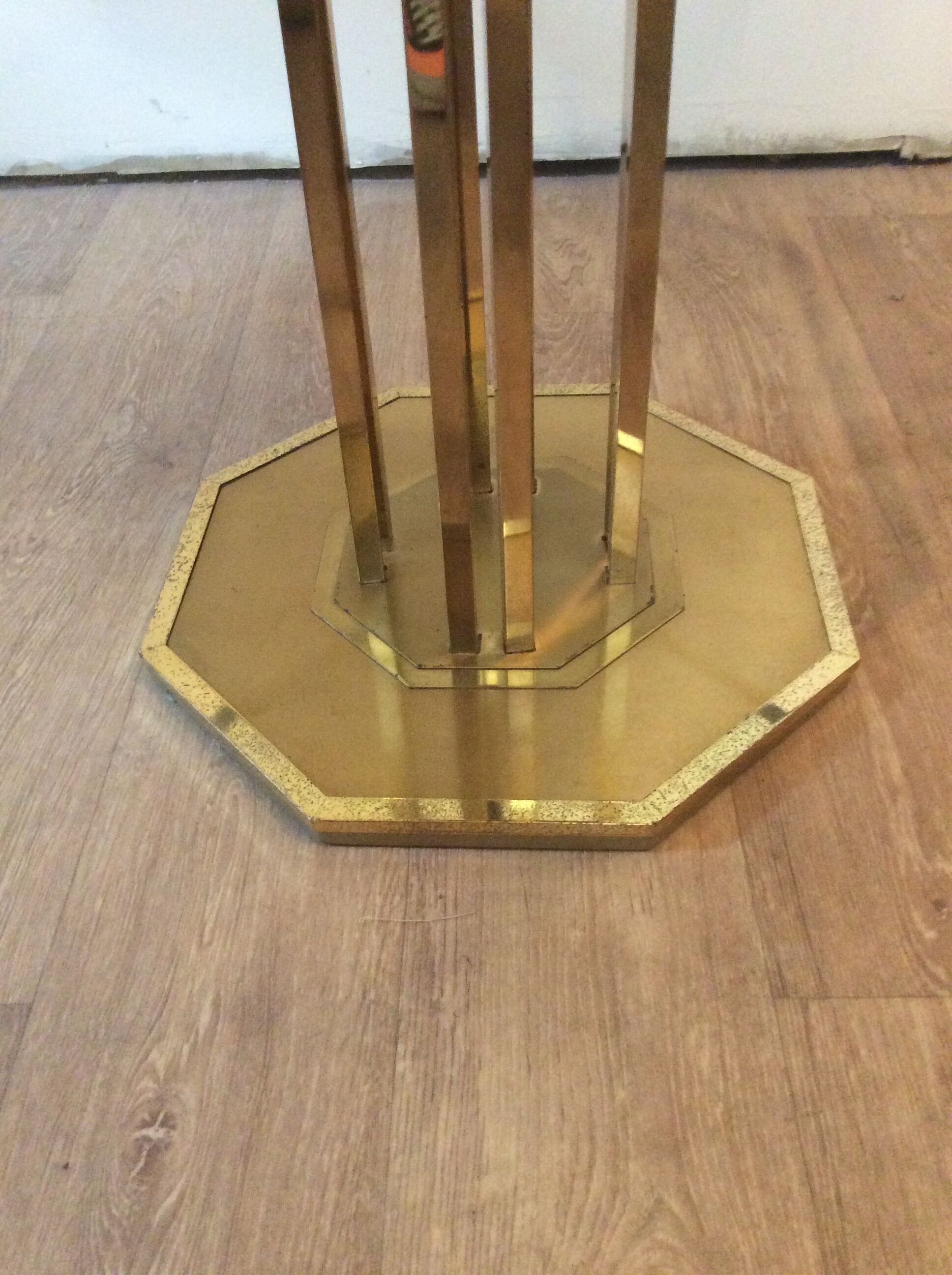70s-style brass octagonal table