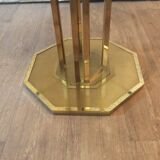 Table octogonale en laiton des années 70