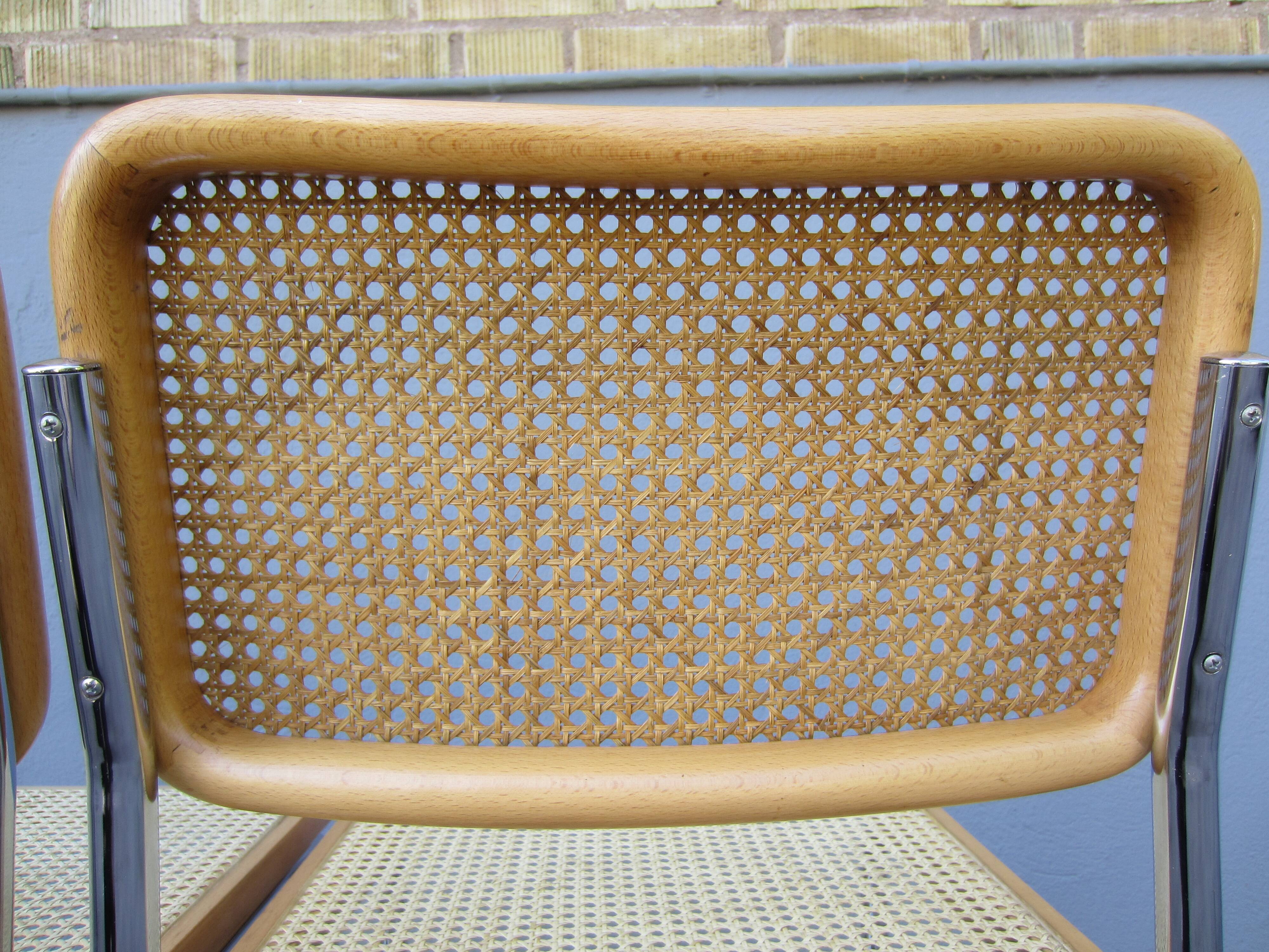 Pair of Cesca B32 chairs by Marcel Breuer