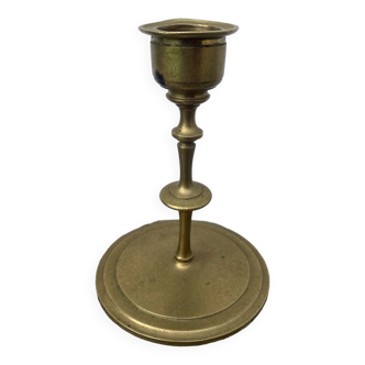 Small 19th century gilded brass candlestick